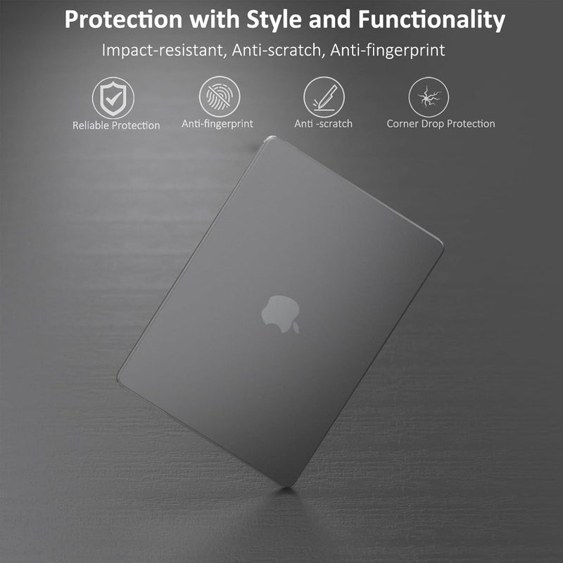 KEROM حافظة رمادية فضائية لجهاز MacBook Air 13 بوصة 2025-2022 M4 M3 M2 A3240 A3113 A2681، حافظة MacBook Air M3 13 بوصة، غلاف بلاستيكي غير لامع ومتين وغطاء لوحة مفاتيح لجهاز Mac Air 13.6''، رمادي فضائي شفاف - Image 3